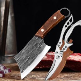 Knives Forged Chef Knives Kitchen Cutting Cleaver Scissors Knife Tools Utility Deboning Bone Chicken Meat Slicing Knife
