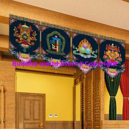 Sculptures Wholesale Buddhist supplies # HOME Temple altar Wall decor Auspicious blessing Kalachakra Hanging decoration painting Ornament