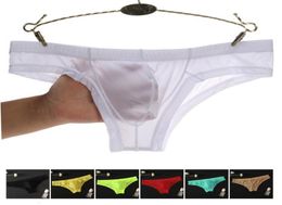 New Ice Silk Ultrathin Transparent Mens Briefs Men Seamless Sexy Panties Pouch Bikini Erotic Underwear Jockstrap4021232