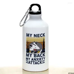 Water Bottles My Neck Back Anxiety Attack Sport Bottle With Carabiner Gifts 17oz