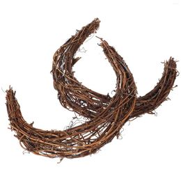 Decorative Flowers Natural Grapevine Wreaths Vine Branch Wreath Moon Shaped Rattan Diy Christmas Craft Front Door Wall Hanging Wedding