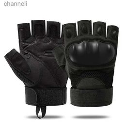 Tactical Gloves 2022 Best Outdoor Fingerless Hard Knuckle Airsoft Hunting Combat Riding Hiking Half Finger YQ240328