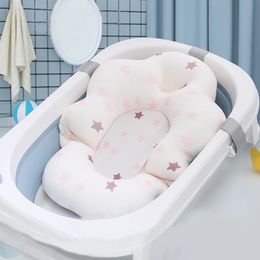 Baby Bathtub Cushion Foldable Baby Bath Seat Support Pad born Bathtub Chair Infant Anti-Slip Soft Comfort Body Cushion Mat 240325