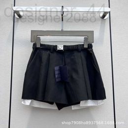 Women's Shorts designer 23 Spring/Summer New Folded Elastic Waist Metal Buckle BeDecorative Short VB4T QRJR