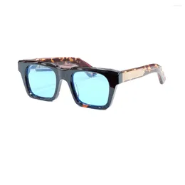 Sunglasses In Vintage For Cool Men Acetate Frame Shades Outdoor Travel Protection Retro UV400 Eyeglasses With Gift Box