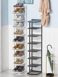 Hooks Shoe Rack Simple Door Home Multi-Layer Dustproof Cabinet Dormitory Small Narrow Bedroom Storage