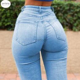 Women's Jeans Sexy Skinny Jeans Women High-waisted Butt-lifting Long Jeans Retro Fashion Street Leggings Stretch Oversized Jeans S-6XL 24328