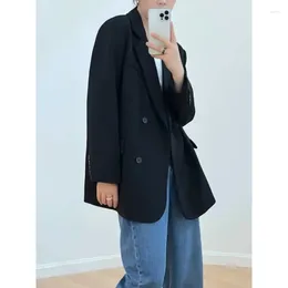 Women's Suits UNXX High Sense Grey Loose Women Suit Jacket Spring Autumn Solid Colour Casual Oversize Blazer Tops Clothing