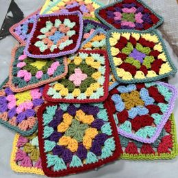 Table Mats Original Handmade Crochet 12cm Placemat Doilies Multicolor Square Cup Mat Home Decoration 20pcs/lot