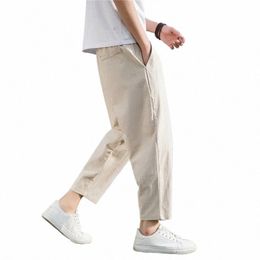 6 Colors! 2023 New Men's Casual Pants Versatile Cott Hemp Loose Linen Pants Korean Style Trendy Pants Straight Sleeve Joggers u72k#
