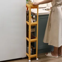 Hooks Kitchen Side Crevice Shelf Refrigerator Bathroom Floor Multi-layer Gap Cart Push-pull Narrow Slot Storage