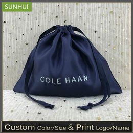 Gift Wrap Wholesale 20pcs 35x30cm High Quality Thick Light Satin Drawstring Storage Bag Shoes Clothing Wig Hat Dust Travel