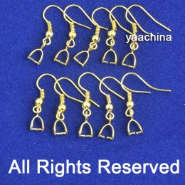 Components Fast Shipping Wholesale 100PCS Beads 18K Yellow Gold Filled Making Jewelry Findings Pinch Bail GF Hook Earring Earwire