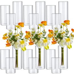 Vases Clear Glass Cylinder Vases Floating Candles Holders Clear Cylinder Flower Vases Clear Glass Vases Table Centrepieces Vases