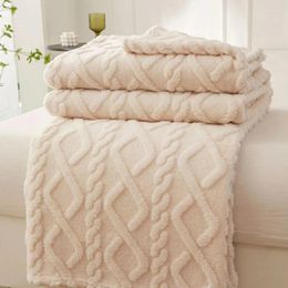 Blankets Thick Bed Blanket Double Layer Winter Lamb Fleece Home Warm Sherpa Soft Sofa Cover Throw Born Wrap Kids Bedspread