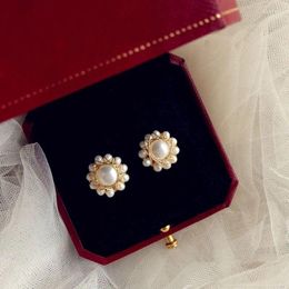 Stud Earrings For Women 925 Needles Vintage Jewelrt Imitation Temperament 18K Winding Fine Jewelry