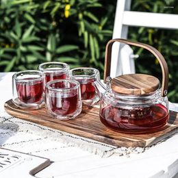 Teaware Sets Glass Teapot Teacup With Tray Tea Set Heat-resistant Pot And Cup Transparent Kettle