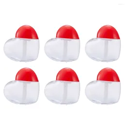 Storage Bottles 6Pcs 5ML Cute Love Heart Shaped Plastic Lip Gloss Tube Bottle Empty Cosmetic Container Makeup Organizer