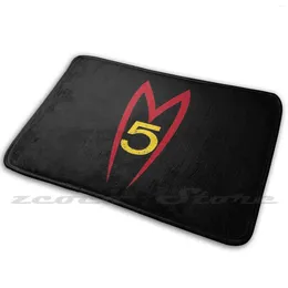 Carpets - Mach 5-Vintage Retro Distressed Soft Mat Doorway Non-Slip Water Uptake Carpet 5 Five Logo Mifune Racer X Racing