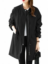 zanzea Fi Street Windbreaker Woman Lg Sleeve O-Neck Coats Elegant OL Work Jackets Autumn Casual Solid Outwear Oversized i7z7#