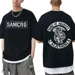 SS of Anarchy SAMCRO Doppelseitiges Drucken T-Shirt Männer Womnen Fi Hip Hop Rock T-Shirts Kurzarm Sommer Cott T-Shirts Tops D9Mq #