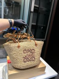 Designer Straw Basket fashion Bag Handwoven Crossbody Beach Tote Summer Ladies Handbag woven bag purse a12
