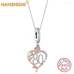 Pendants Design Rose Flower Necklace 925 Sterling Silver Number 50 60 70 80 40 30 21 18 16 Pendant Fine Jewellery Gift