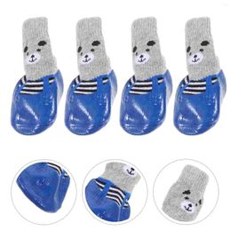 Dog Apparel 4 Pcs Pet Footwear Portable Socks Replaceable Cotton Non Slip Adorable Protectors Waterproof Wear-resistant