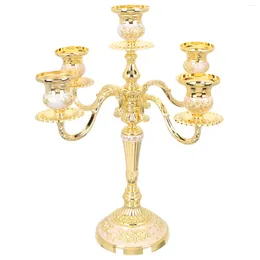 Candle Holders Candlestick Holder Romantic Candlelight Dinner Supply Fashion Five-head Iron Candleholder Metal (iron) Banquet