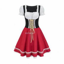 new Women's Munich Oktoberfest Costume German Tight Dr Bavarian Costume Carnival Stage Performance Maid Costumes v4aQ#