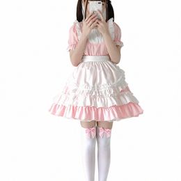 sweet Lolita Collecti OP Black and White Pink Maid Cosplay Soft Girl Women Uniform Princ Dres Kawaii Costume z9UF#