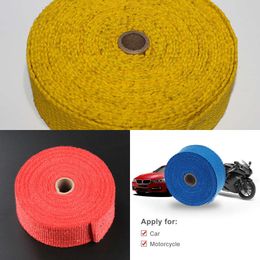 Upgrade 1.5M Car Exhaust Wrap Roll Fibreglass Heat Shield Exhaust Header Pipe Heat Wrap Tape Thermal Protection Car Accessories