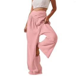Women's Pants Wide Leg High Elastic Waisted In The Back Business Work Trousers Long Casual Fashionable And Simple