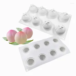 Baking Moulds 8 Hole Peach Shape Silicone Mousse Cake Mould For Fruit Dessert Decorating Chocolate Bakeware Mould