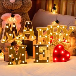 Decorative Figurines Gold White LED Alphabet Letter Number Light Luminous Battery Night Lamp Wedding Birthday Party Christmas Decoration For