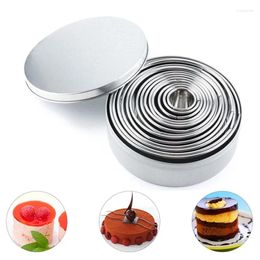 Baking Moulds 14pcs Round Cookie Biscuit Cutters Circle Pastry Ring Moulds For Mousse Cake Dessert Decorating Tool