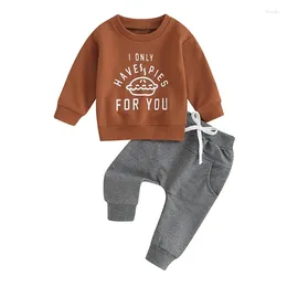 Clothing Sets Toddler Baby Boys Christmas Outfits Long Sleeve Letter Print Sweatshirt Pants Fall Winter Clothes