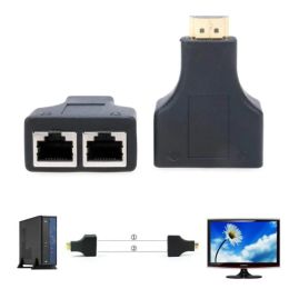 2024 High-Quality 1080p3D HD Dropshipping Solution for ESCAM HDMI Over RJ45 CAT5e CAT6 UTP LAN Ethernet Balun Extender Repeater Providing