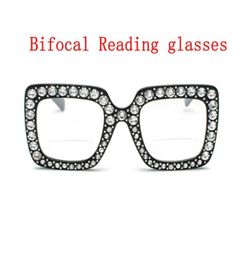 Anti Blue Light Bifocals Reading Sunglasses Magnifier For Women Men Look Near Far Presbyopic Glasses Ladies Diamond Frame NX4215204
