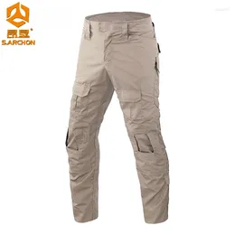 Men's Pants Men Outdoor Training Tactical Breathable Wear-resisting Multi Pocket Kneepad Trousers Climbing Hiking Hunting Male