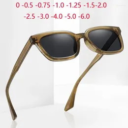 Sunglasses Spring Leg Anti-Glare Square Myopia Polarised TR90 UV400 Minus Degree Prescription Sun Glasses 0 -0.5 -0.75 To -6.0