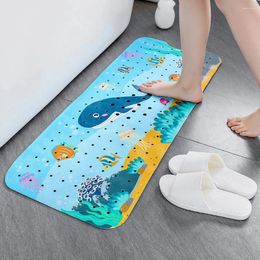 Bath Mats Non Slip Kids Bathtub Mat Baby With Drain Holes 40x16 In Extra Large Tub Shower