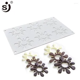 Baking Moulds SJ Chocolate Silicone Moulds Cake Decorating Tools 3d Decorations Flower Hollow For Mousse