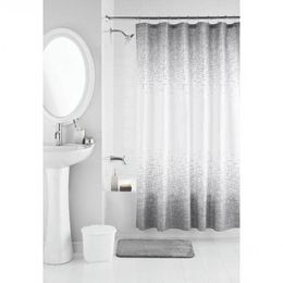 Mainstays 17Piece Grey Weave PolyesterCeramic Shower Curtain Bathroom Accessory Set 240328