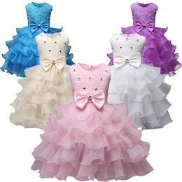 Children Luxury Party Formal Dress For Wedding Birthday Kids Ceremonies Dresses Girls Lace Tutu Flower Summer 240325