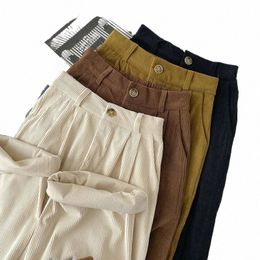 mexzt Vintage Corduroy Wide Leg Pants Women Streetwear Baggy Trousers Harajuku Korean High Waist Black Casual Full Length Pants 09Pt#