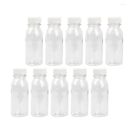 Storage Bottles Yogurt Bottle Transparent Drink Juice PET Disposable Containers Lids