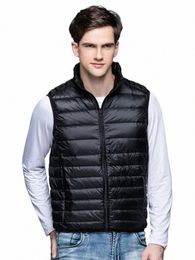 2023 New Men Spring Autumn Down Vest Jackets Men's Lightweight Packable Puffer Sleevel Vest Coats 52UI#