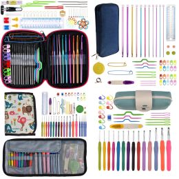 Accessories 17 Styles Set Crochet Hook Set with Yarn Knitting Needles Sewing Tools Set Knit Gauge Scissors Holder Hook for Knitting