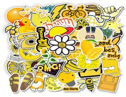 50pcsLot Cute VSCO Yellow Stickers Waterproof Sticker For Kids Toys Laptop Luggage No Toys Laptop Luggage Notebook Car De4234848